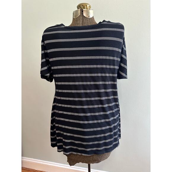 BCBGeneration black and white striped tee size L - Picture 2 of 6